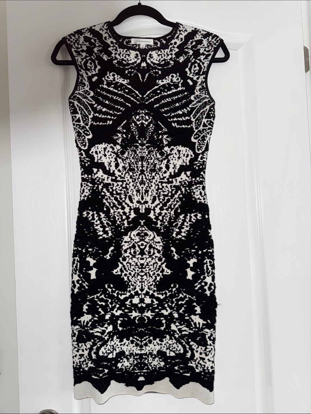 Glamorous Black & White Sleeveless Midi Dress